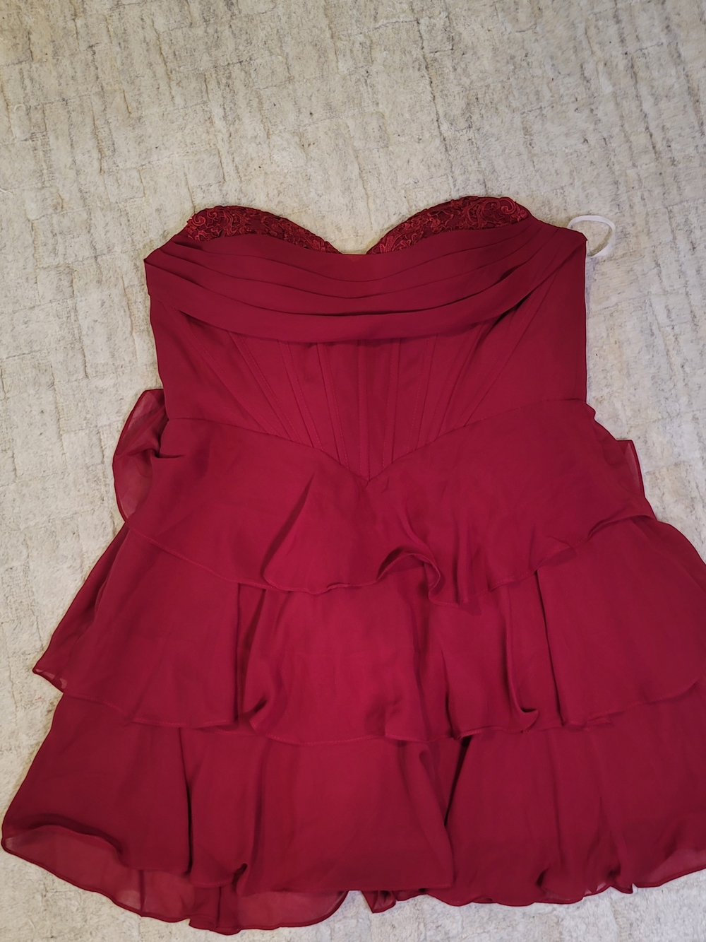 NWT WEAR YOU LOVE Red Corseted Short Prom Dress Lace Size 16W - Picture 2 of 9